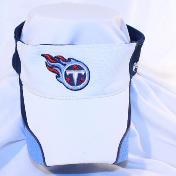 Reebok Tennessee Titans White Embroidered Patch Hook and Loop Adjustable Visor - Picture 1 of 9